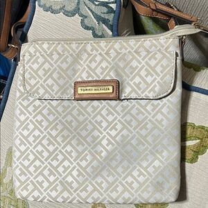 Tommy Hilfiger Beige Patterned Crossbody Bag